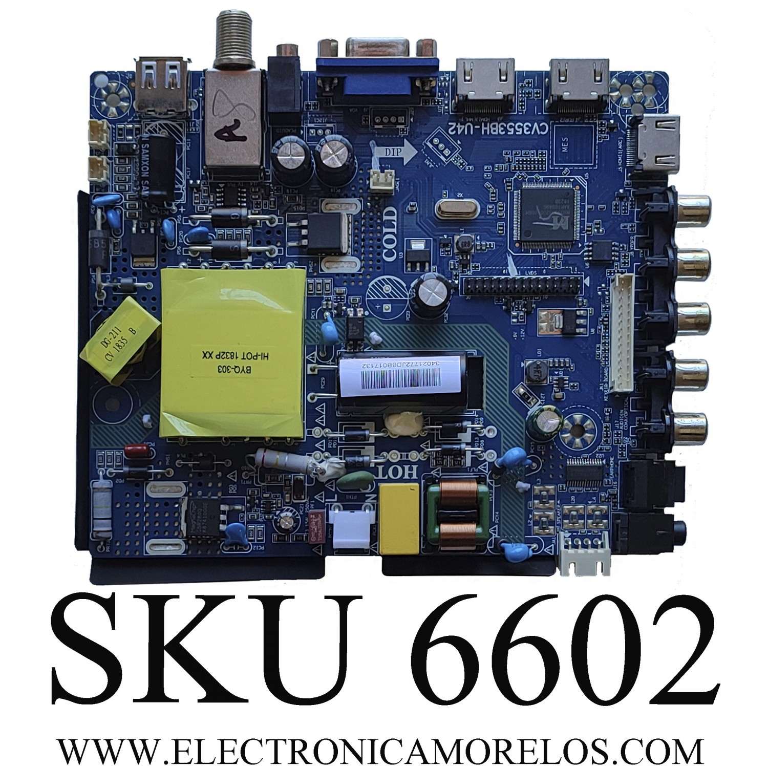 MAIN FUENTE NUEVA PARA TV POLAROID Y ATVIO EN 32'' Y 40'' / CV3553BH-U42 / 7.T3553BHU4211.3B6 / 34027282 / 27180236 / 200-553-1057H / 100841677H / DISPLAY PT320AT02 / PT320AT02_02  / PANEL V400HJ6-PE1 / DISPLAY V400HJ6-PE1 REV. CA / MODELO 40GSR3000FB